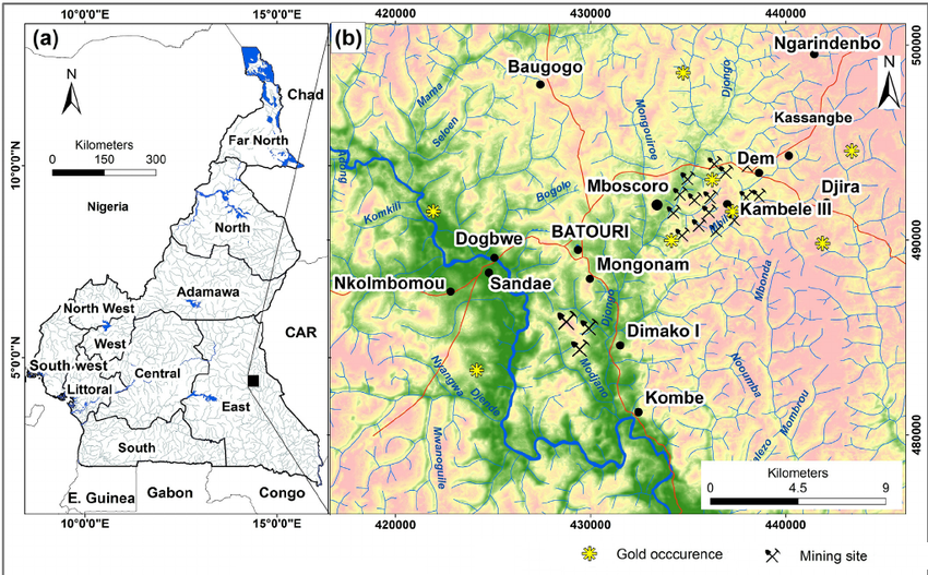 DEM-map-of-Cameroon-and-the-Batouri-gold-district-indicating-drainage-gold-occurrences